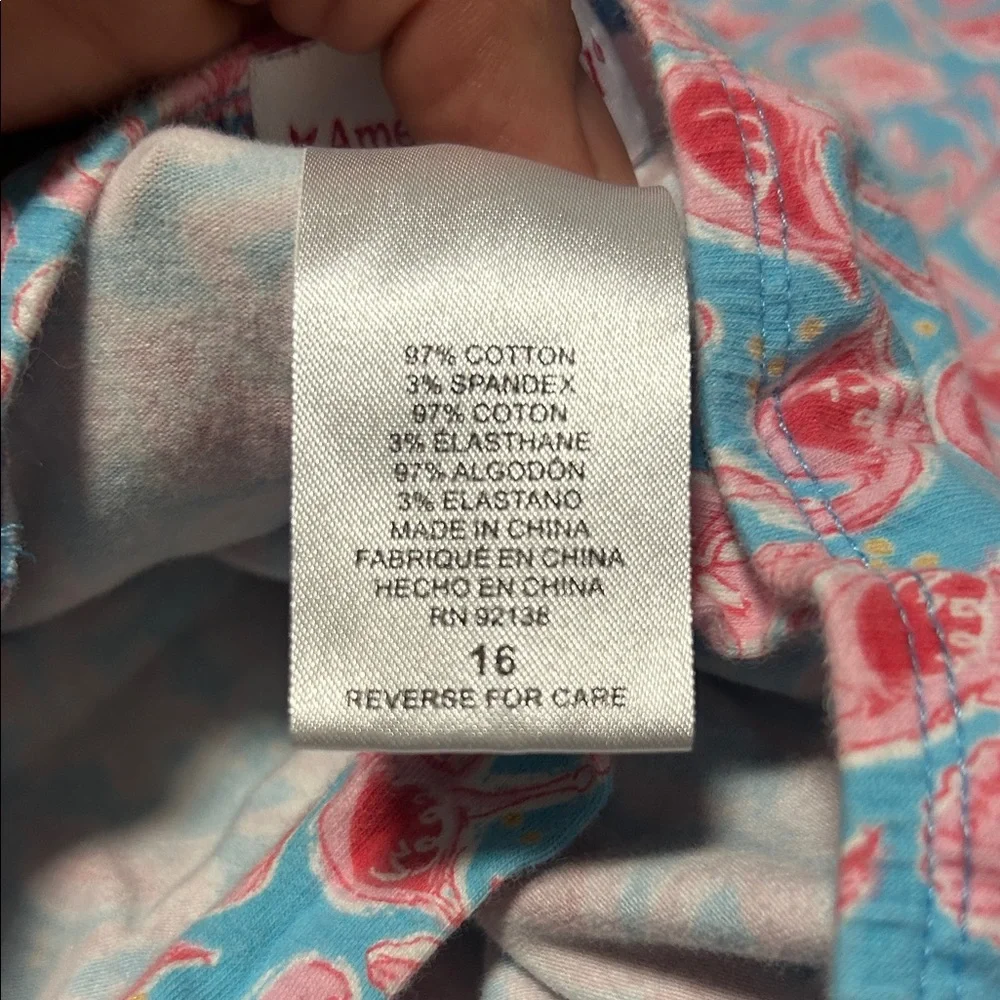 American Girl Floral Halter Dress Flamingos pattern Pink and Blue - Picture 9 of 9